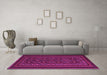 Machine Washable Southwestern Pink Country Rug in a Living Room, wshtr2544pnk