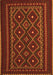 Serging Thickness of Machine Washable Southwestern Orange Country Area Rugs, wshtr2544org