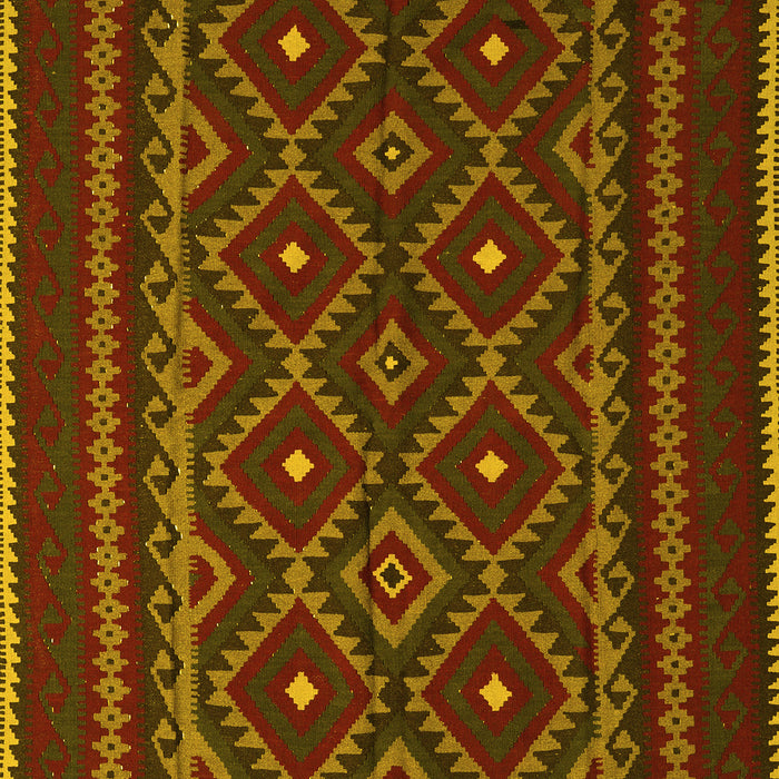 Machine Washable Southwestern Yellow Country Rug, wshtr2544yw