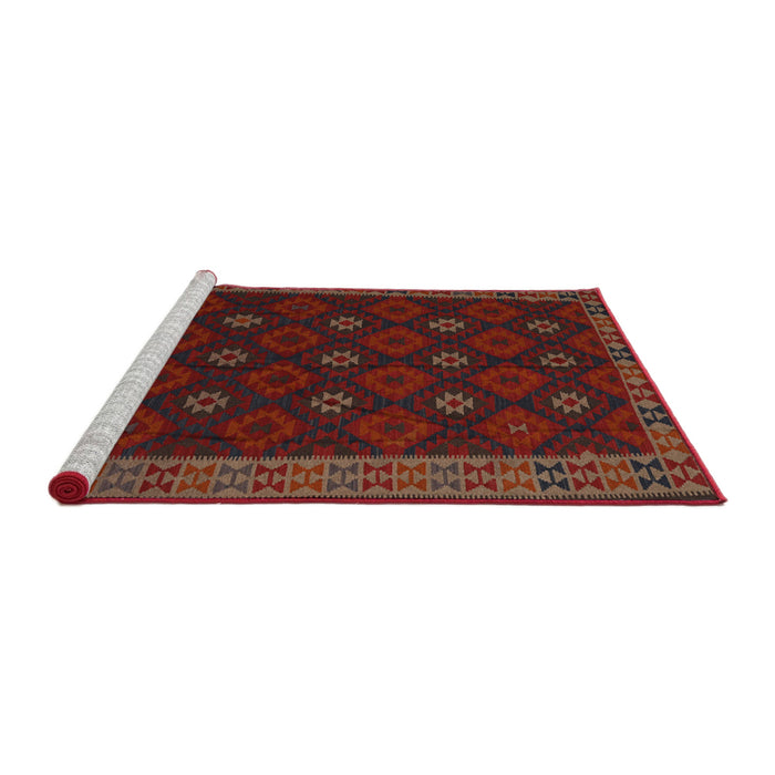 Sideview of Machine Washable Traditional Dark Brown Rug, wshtr2545