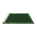 Sideview of Machine Washable Southwestern Emerald Green Country Area Rugs, wshtr2545emgrn