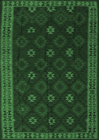 Southwestern Emerald Green Country Rug, tr2545emgrn