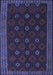 Machine Washable Southwestern Blue Country Rug, wshtr2545blu