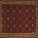 Square Machine Washable Southwestern Brown Country Rug, wshtr2545brn