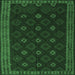 Square Southwestern Emerald Green Country Rug, tr2545emgrn