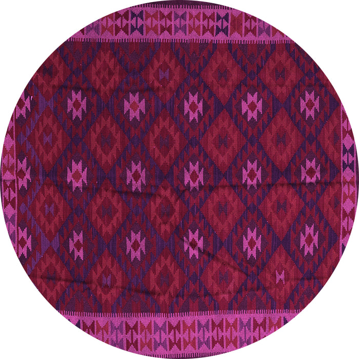 Round Southwestern Pink Country Rug, tr2545pnk