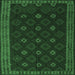 Square Machine Washable Southwestern Emerald Green Country Area Rugs, wshtr2545emgrn