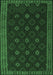 Machine Washable Southwestern Emerald Green Country Area Rugs, wshtr2545emgrn