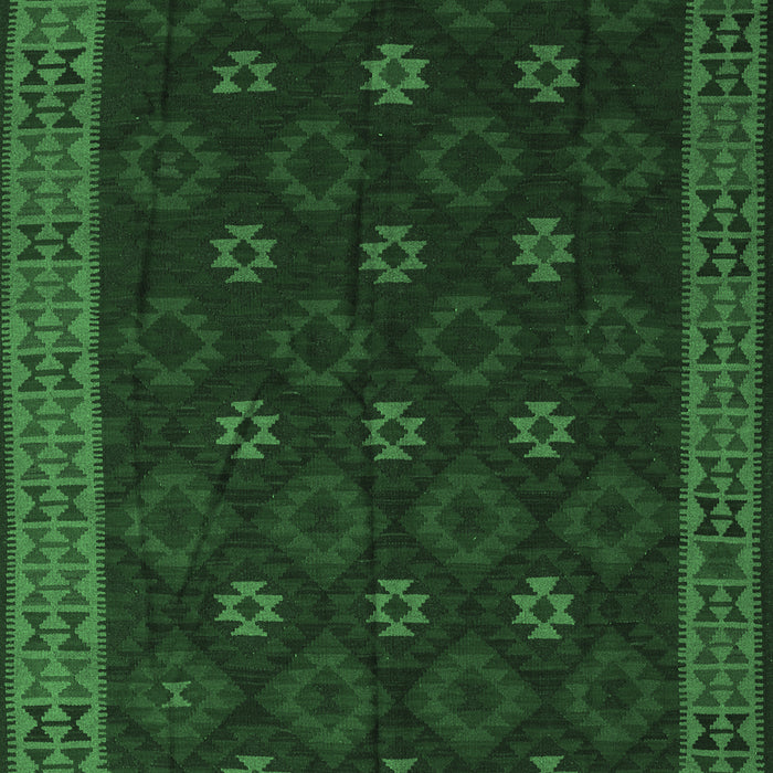 Machine Washable Southwestern Emerald Green Country Area Rugs, wshtr2545emgrn