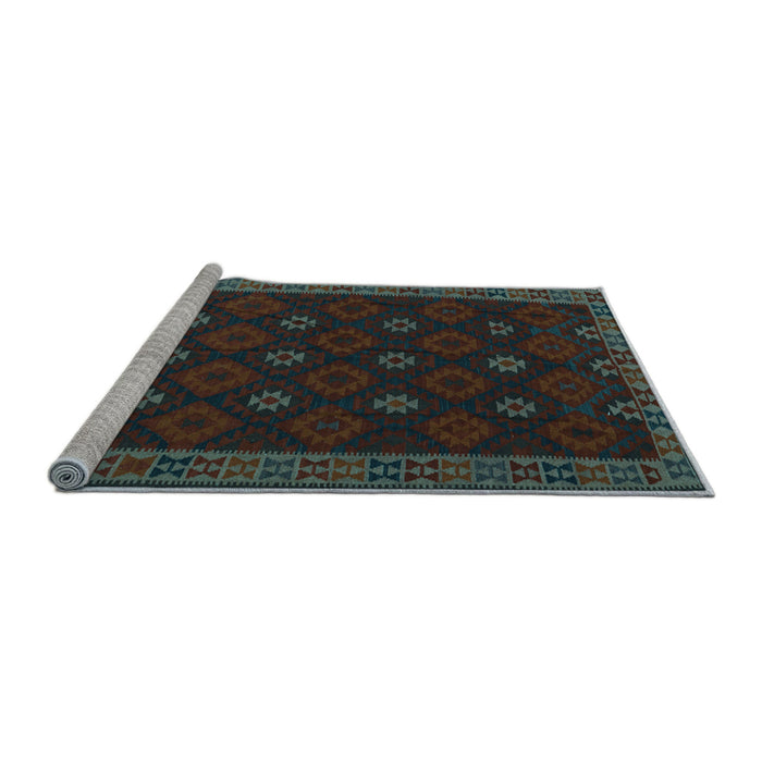 Sideview of Machine Washable Southwestern Light Blue Country Rug, wshtr2545lblu