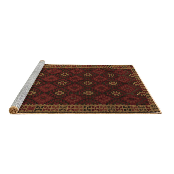 Sideview of Machine Washable Southwestern Brown Country Rug, wshtr2545brn