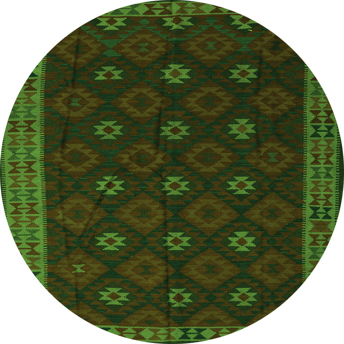 Square Southwestern Green Country Rug, tr2545grn