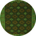 Square Southwestern Green Country Rug, tr2545grn