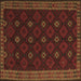 Square Southwestern Brown Country Rug, tr2545brn