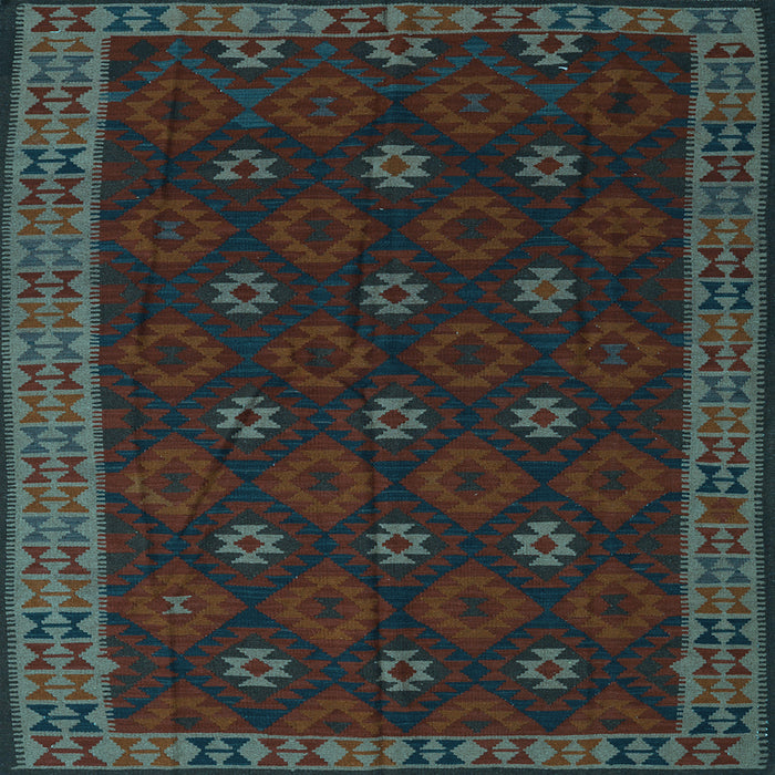 Square Southwestern Light Blue Country Rug, tr2545lblu