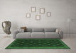 Machine Washable Southwestern Emerald Green Country Area Rugs in a Living Room,, wshtr2545emgrn