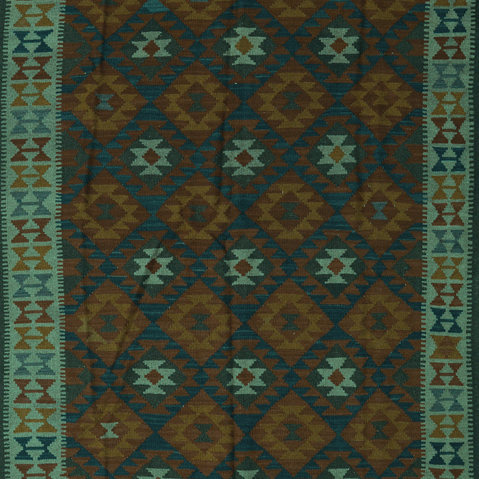 Machine Washable Southwestern Turquoise Country Area Rugs, wshtr2545turq