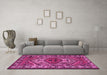 Machine Washable Persian Pink Traditional Rug in a Living Room, wshtr2546pnk