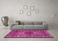 Machine Washable Persian Pink Traditional Rug, wshtr2546pnk