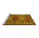 Sideview of Machine Washable Persian Yellow Traditional Rug, wshtr2546yw