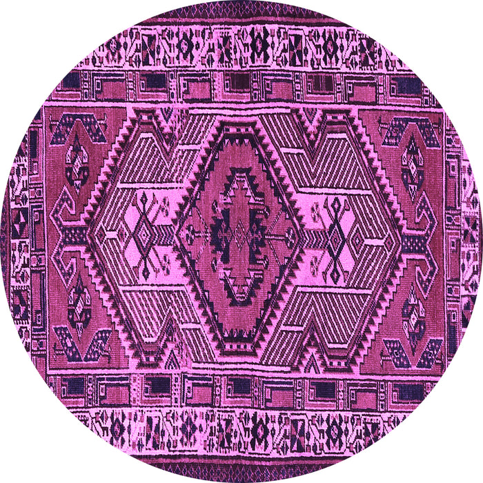 Round Persian Purple Traditional Rug, tr2546pur