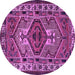 Round Persian Purple Traditional Rug, tr2546pur