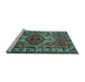 Sideview of Machine Washable Persian Light Blue Traditional Rug, wshtr2546lblu