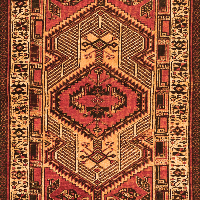 Serging Thickness of Machine Washable Persian Orange Traditional Area Rugs, wshtr2546org