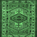 Square Machine Washable Persian Emerald Green Traditional Area Rugs, wshtr2546emgrn