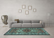 Machine Washable Persian Light Blue Traditional Rug in a Living Room, wshtr2546lblu