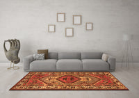 Machine Washable Persian Orange Traditional Rug, wshtr2546org