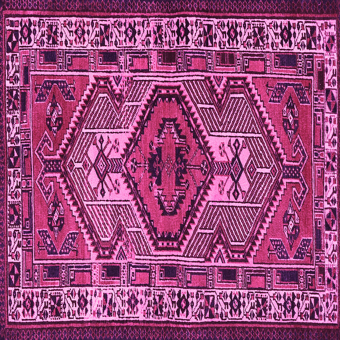 Square Machine Washable Persian Pink Traditional Rug, wshtr2546pnk