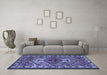 Machine Washable Persian Blue Traditional Rug in a Living Room, wshtr2546blu