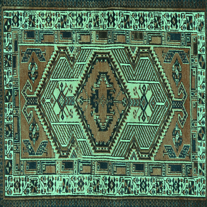 Square Persian Turquoise Traditional Rug, tr2546turq