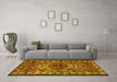 Machine Washable Persian Yellow Traditional Rug in a Living Room, wshtr2546yw