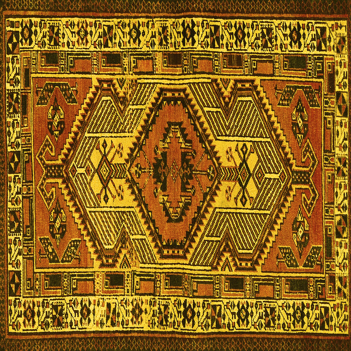 Square Persian Yellow Traditional Rug, tr2546yw