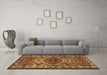 Machine Washable Persian Brown Traditional Rug in a Living Room,, wshtr2546brn