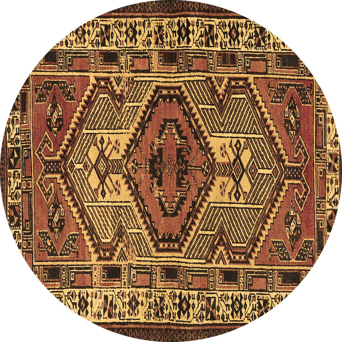 Round Persian Brown Traditional Rug, tr2546brn