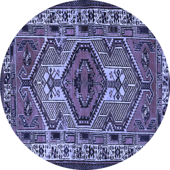 Round Persian Blue Traditional Rug, tr2546blu