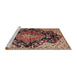 Sideview of Machine Washable Traditional Vermilion Red Rug, wshtr2547