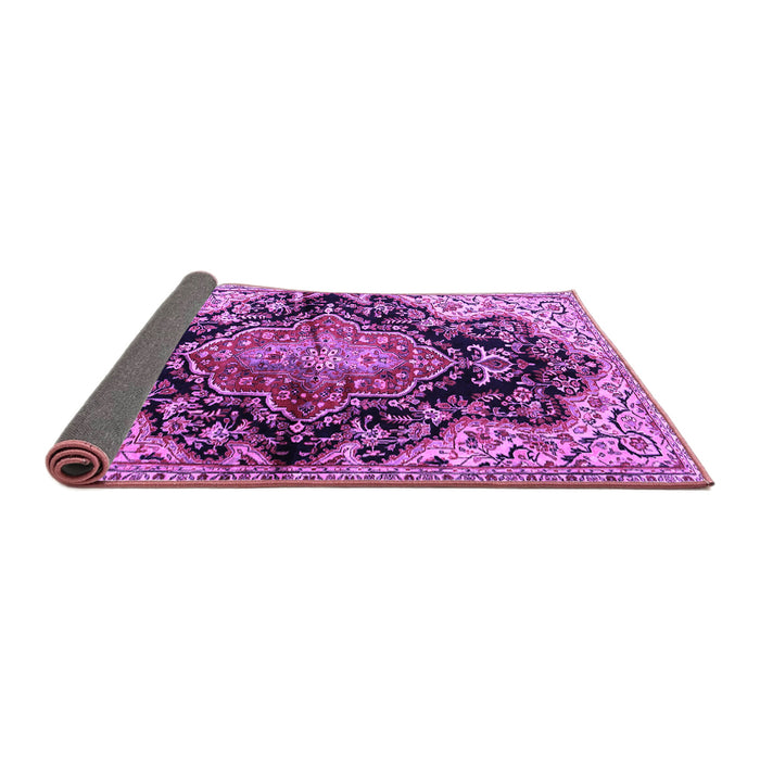 Sideview of Medallion Purple Traditional Rug, tr2547pur
