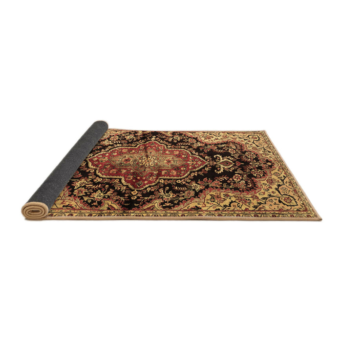 Sideview of Medallion Brown Traditional Rug, tr2547brn
