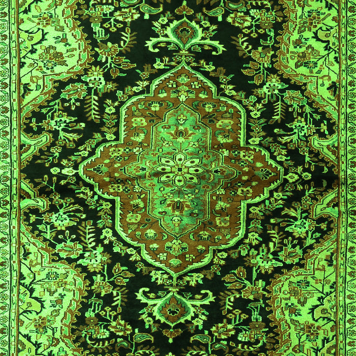 Medallion Green Traditional Rug, tr2547grn