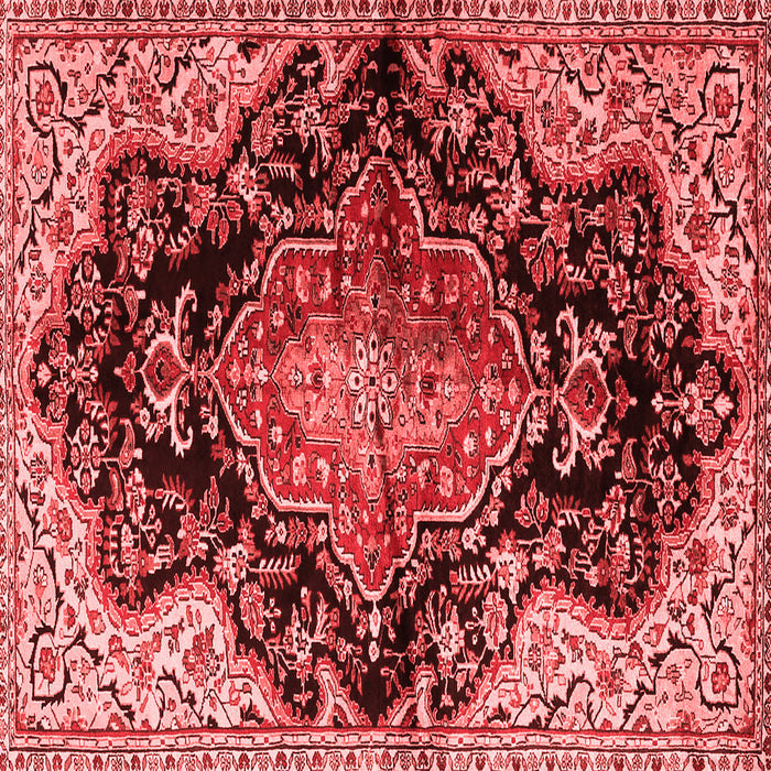 Machine Washable Medallion Red Traditional Rug, wshtr2547red