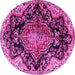 Round Medallion Pink Traditional Rug, tr2547pnk