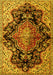 Medallion Yellow Traditional Rug, tr2547yw