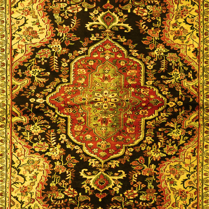 Medallion Yellow Traditional Rug, tr2547yw