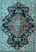 Medallion Light Blue Traditional Rug, tr2547lblu