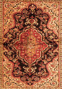 Medallion Orange Traditional Rug, tr2547org