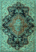 Medallion Turquoise Traditional Rug, tr2547turq